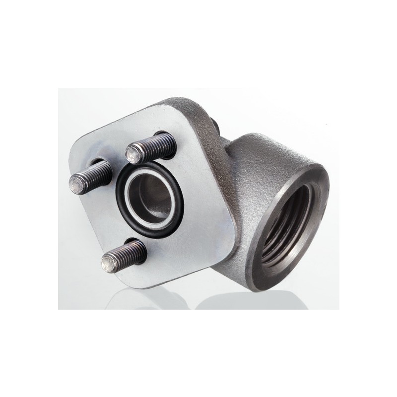 Flansa pompa 12-3/4 BSP 90 grade cu 3 gauri (M8x25) - D=40 mm