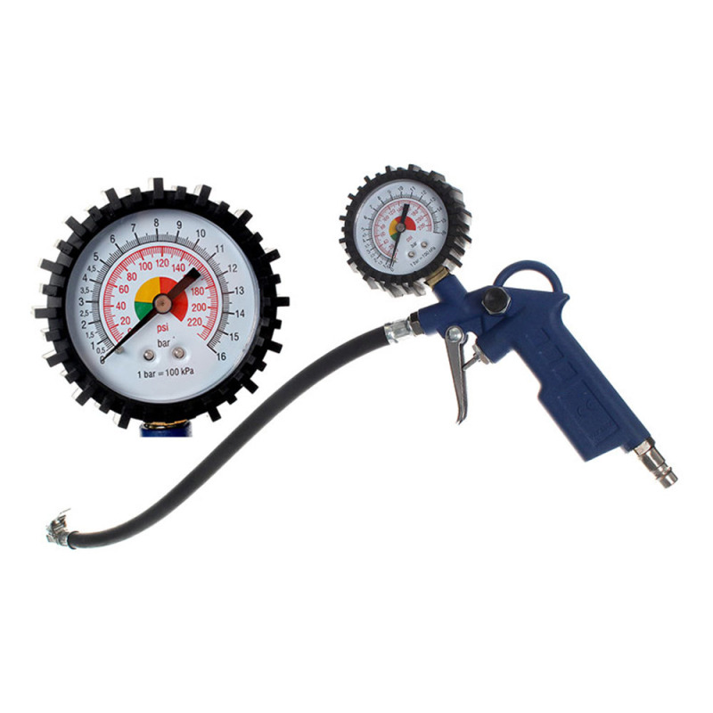 Pistol de umflat roti cu manometru 63 - 15 bar furtun 35 cm
